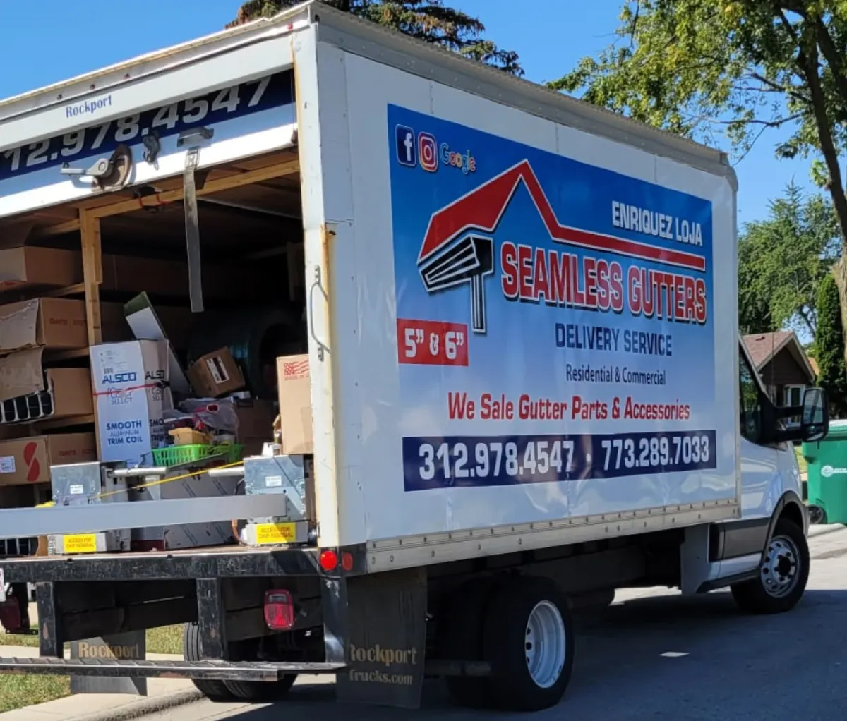 Gutter supply catalog Chicago delivery truck